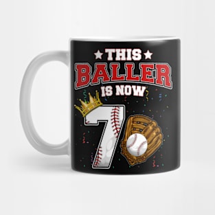 This Baller Is Now 7 Years Old Baseball Players 7Th BDay Mug